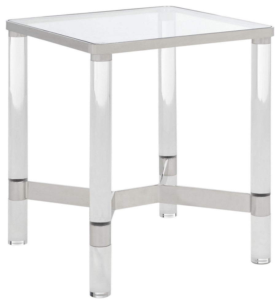Safavieh Couture Suzanna Acrylic Accent Table, Silver