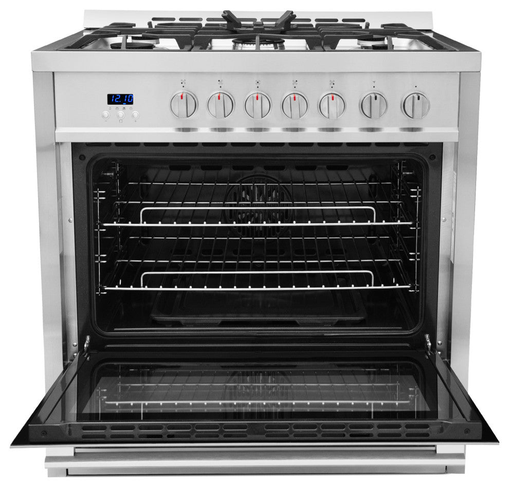 Cosmo Gas Range 5 Burners Modern Stainless Steel Convection Oven Professional