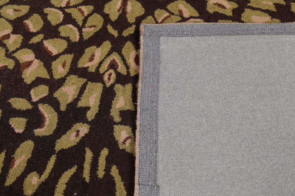 Floral Brown Oriental Area Rug Wool Hand-tufted Bedroom Carpet 5x8