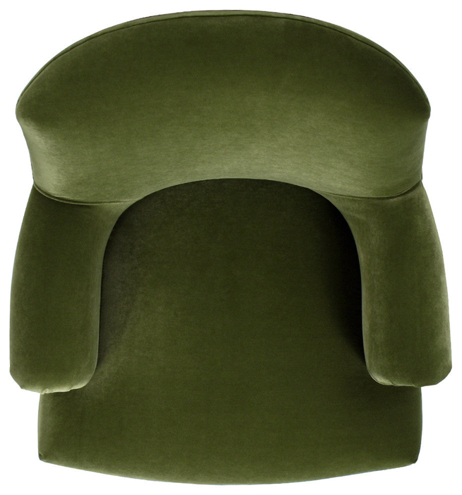 Eloise 30" Pleated Sock Arm Accent Armchair, Olive Green Performance Velvet