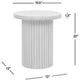 Kenzie 19.5" Fluted Pillar Round Accent Side Table, Light Natural Brown