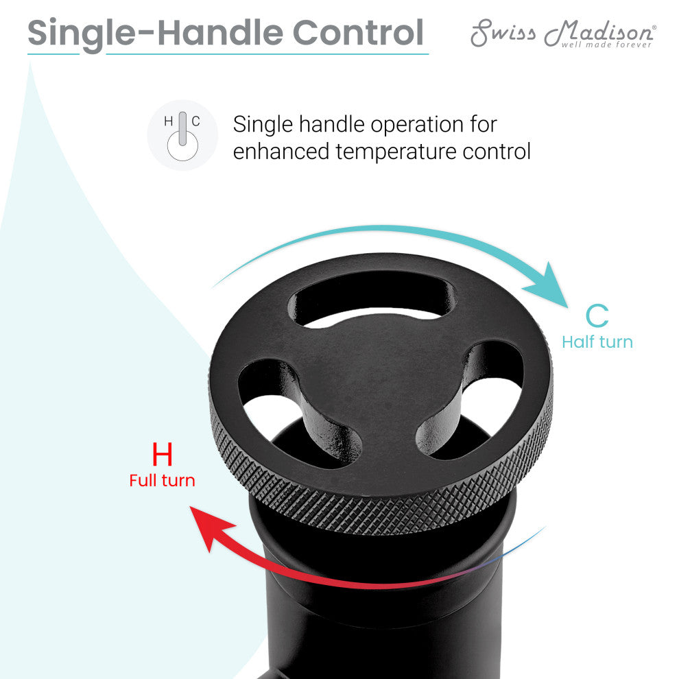 Avallon 12" Single Handle, Bathroom Faucet, Matte Black