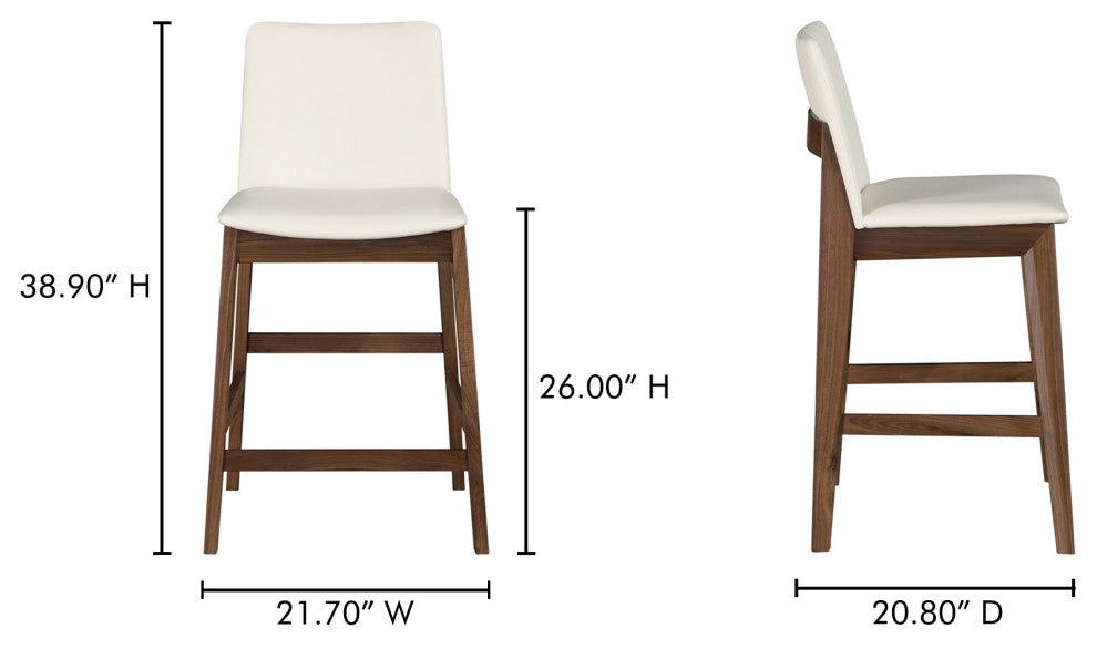 Deco Counter Stool White PVC