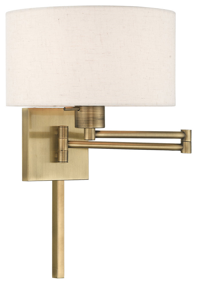 Livex Lighting Antique Brass 1-Light Swing Arm Wall Lamp