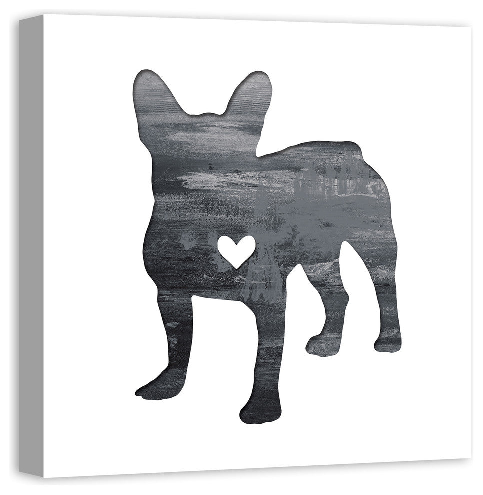 Designs Direct Creative Group Ink Silhouette Frenchie 24x24 Canvas Wall Art