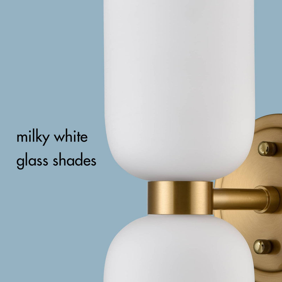 Modern Gold Wall Sconce With Milky Glass