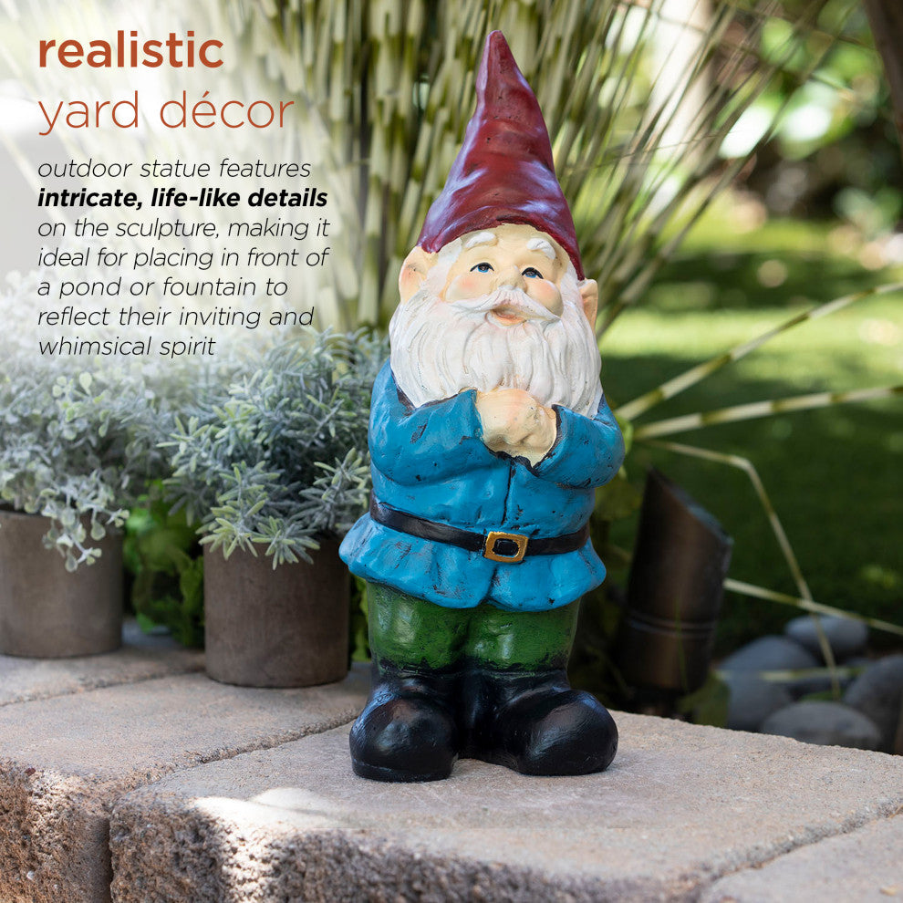 Bearded Garden Gnome Statue with Red Hat