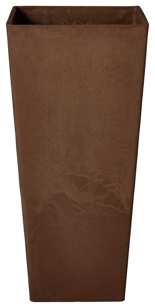 Contempo Tall Square Planter, Chocolate