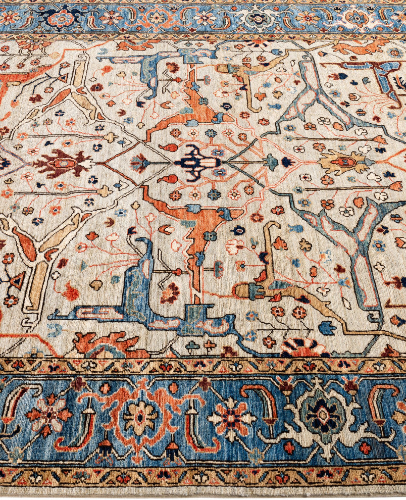 Serapi One-of-a-Kind Hand-Knotted Area Rug Light Gray, 6'1" x 8'11"