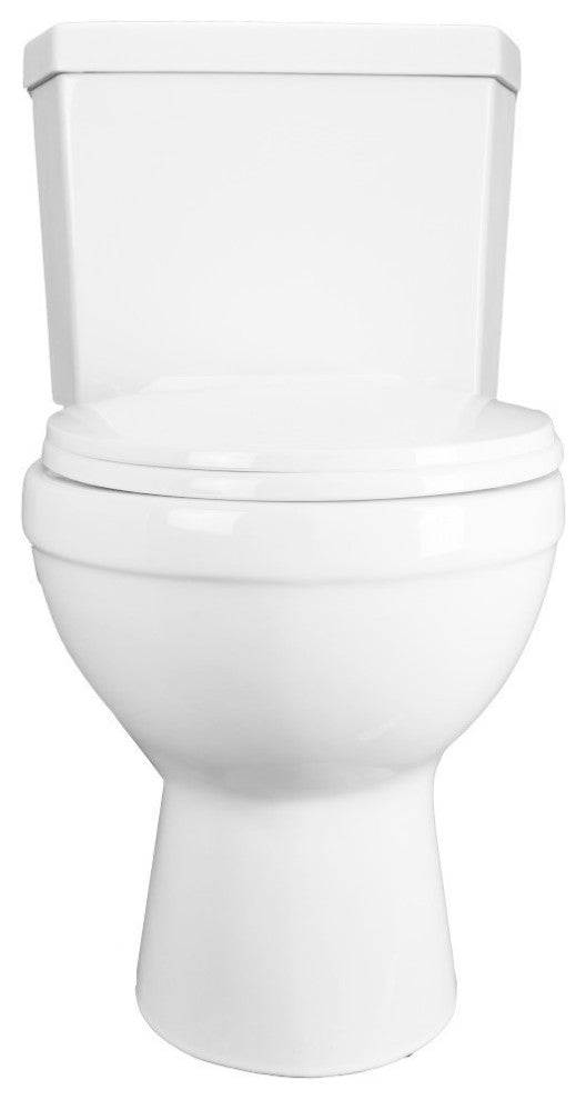 Troyt White Corner 2-Pc Round Toilet White WaterSense Dual Flush