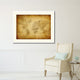 Ancient World Vintage Old Map Print On Canvas With Picture Frame 28" X 37"