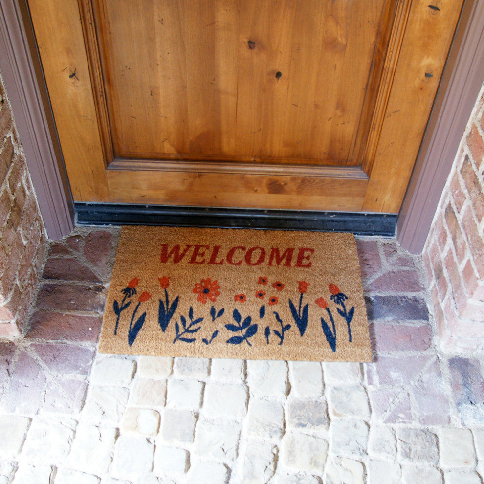 Rubber-Cal "Floral Garden" Welcome Spring Doormat 15mm X 18" X 30"