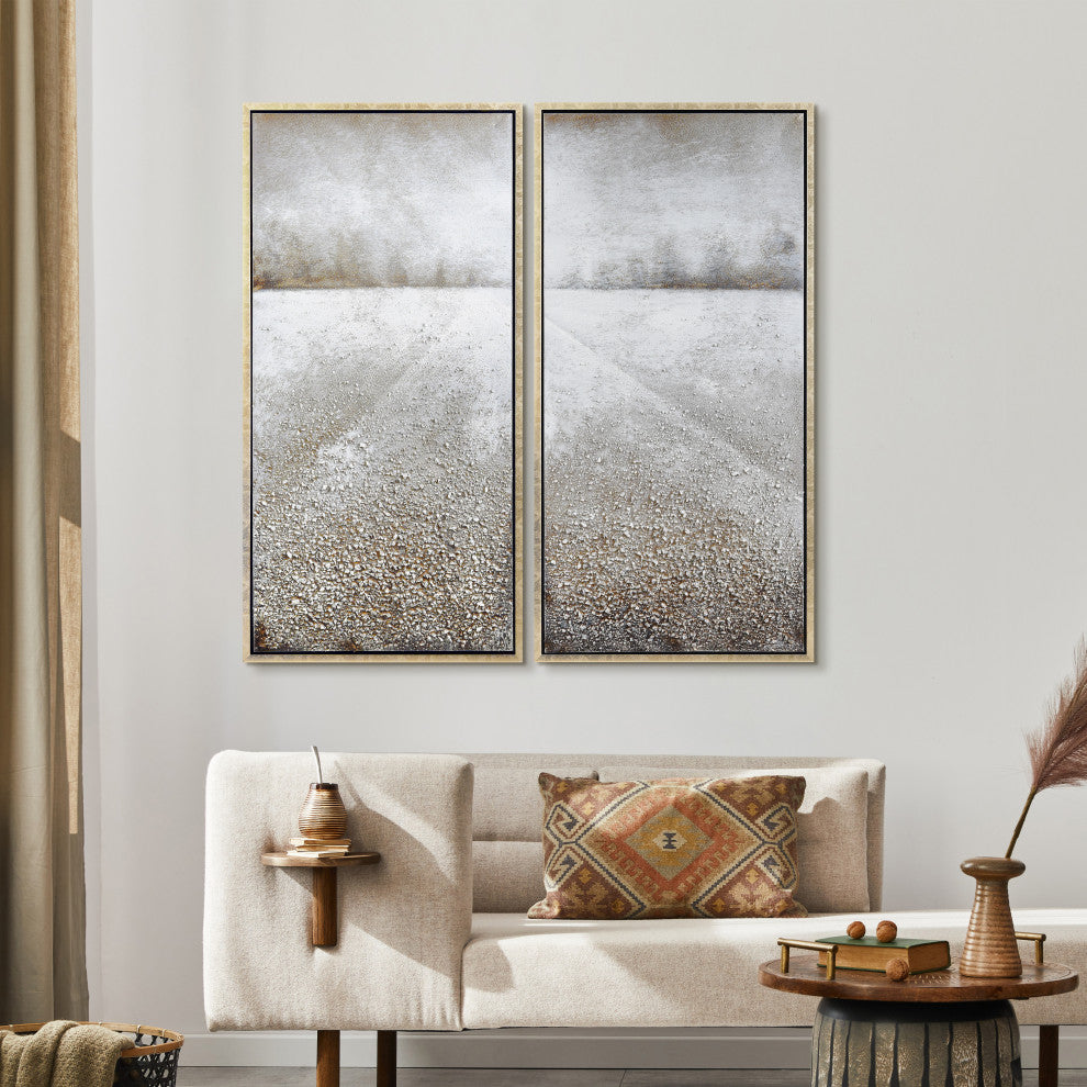 Pebble Road Textured Metallic Hand Painted Wall Art by Martin Edwards