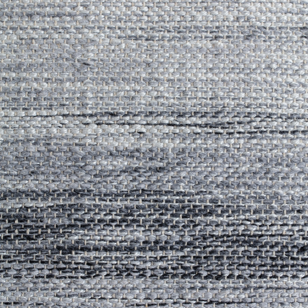 Inverness 20" x 20" x 20" Black and Ivory Pouf