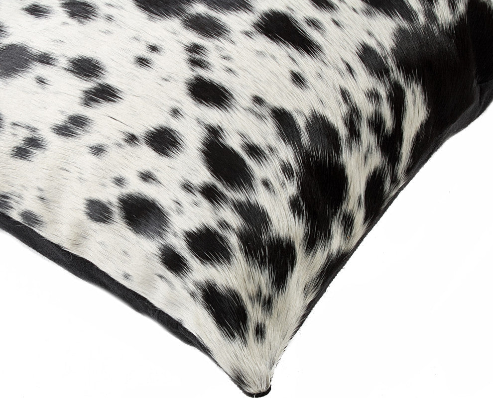 12"x20" Torino Kobe Cowhide Pillows, Set of 2, Salt and Pepper