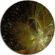 Light Golden Symmetrical Fractal Flower, Floral Round Artwork, 23"