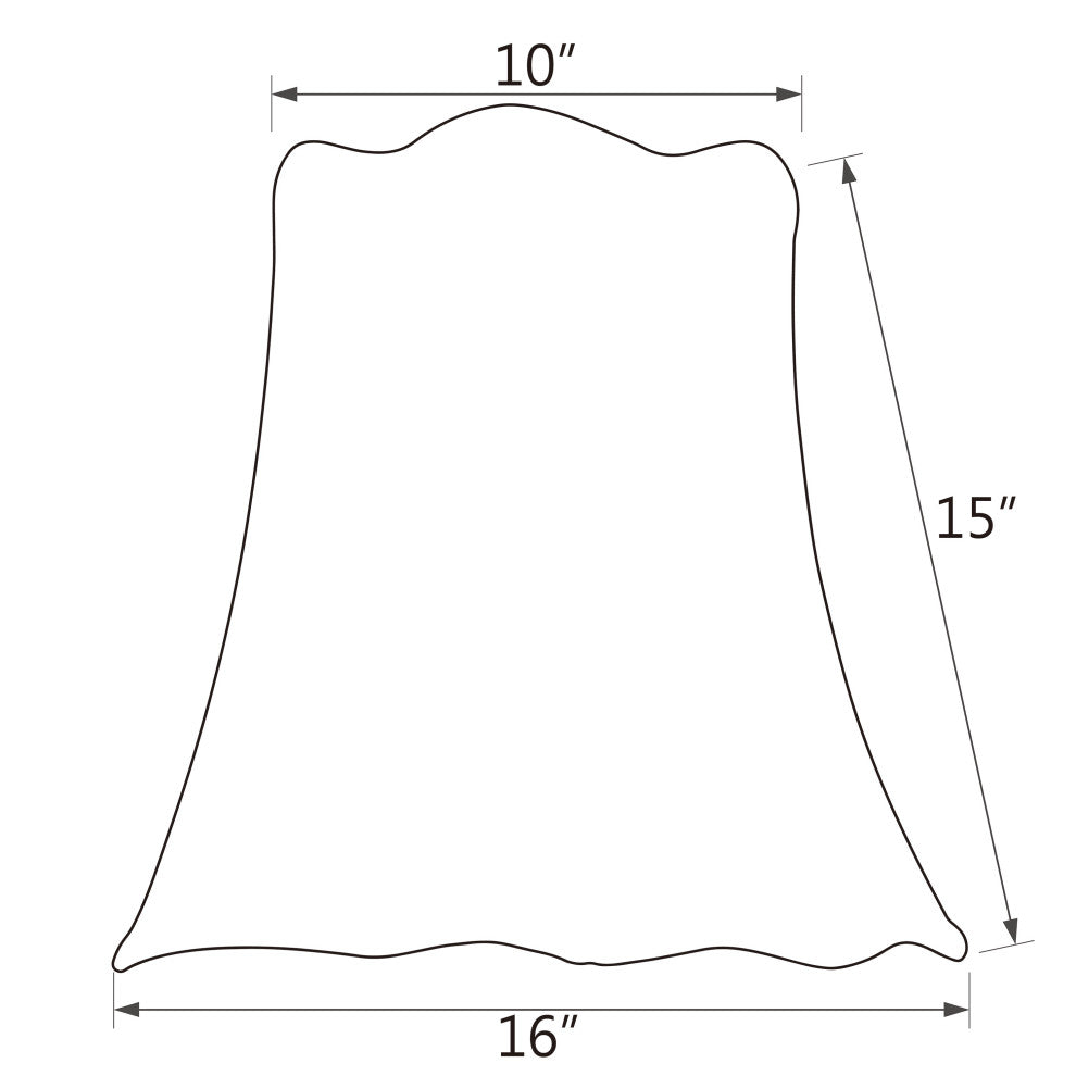 Aspen Creative 34064 Scallop Bell Spider Lamp Shade in Off White (10"x16"x15")