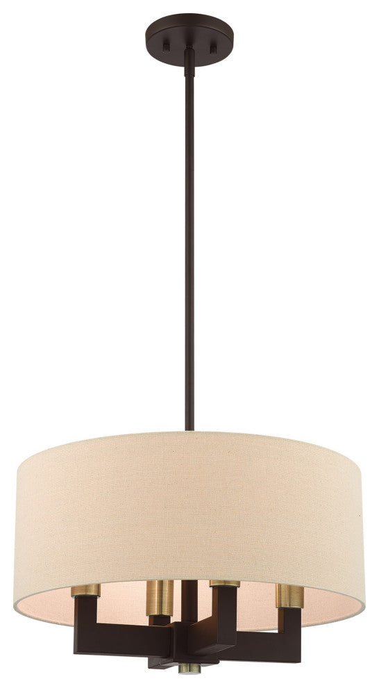 Livex Lighting Cresthaven 4 Light Bronze Chandelier