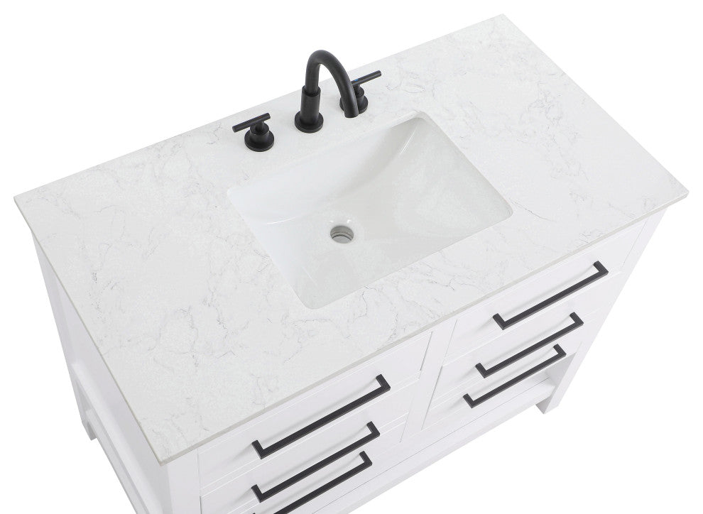 Home Living 42" Single Bathroom Vanity, White