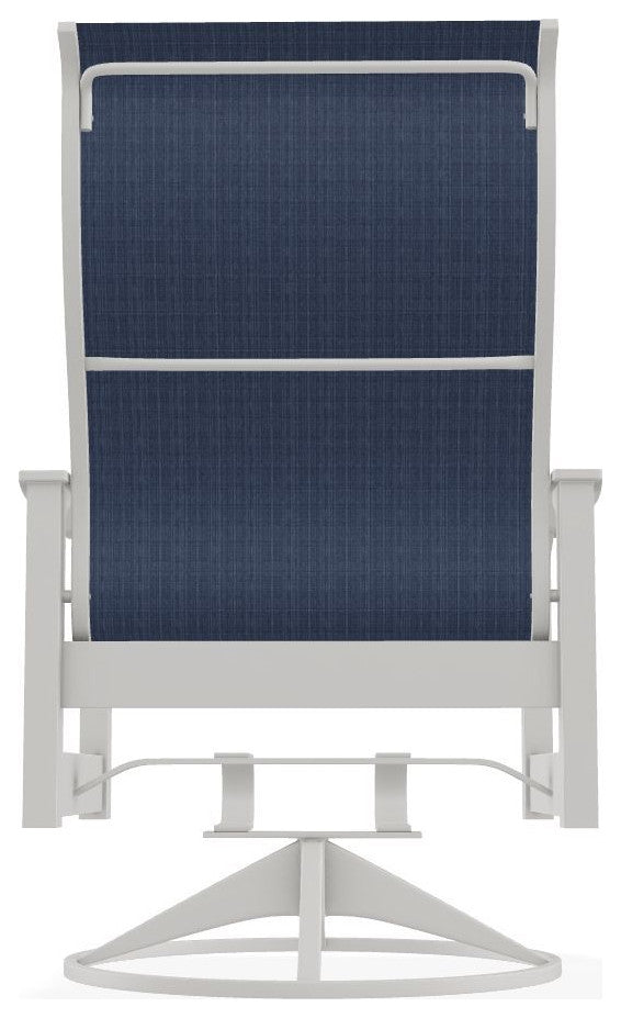 Leeward Sling Outdoor Swivel Rocker, Mavi/Snow