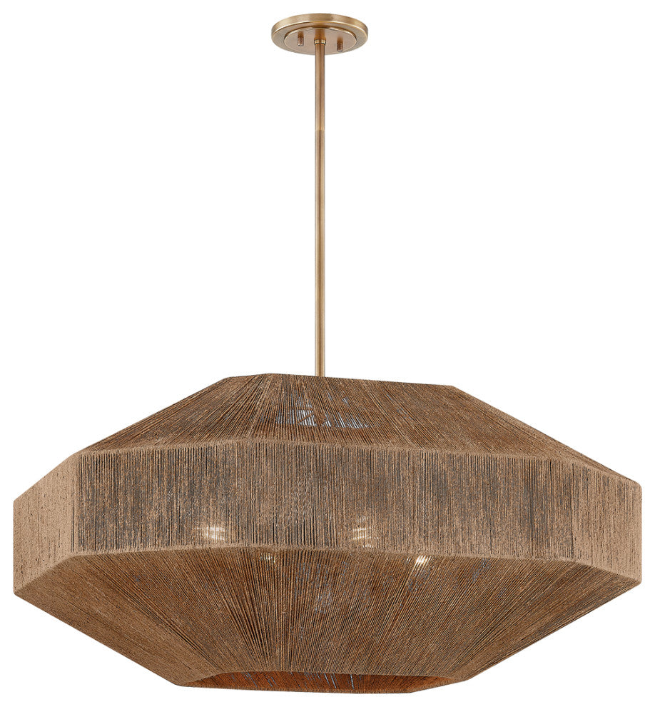 Troy Lighting Laken Chandelier Patina Brass, 35.5"Lx35.5"Wx21"H