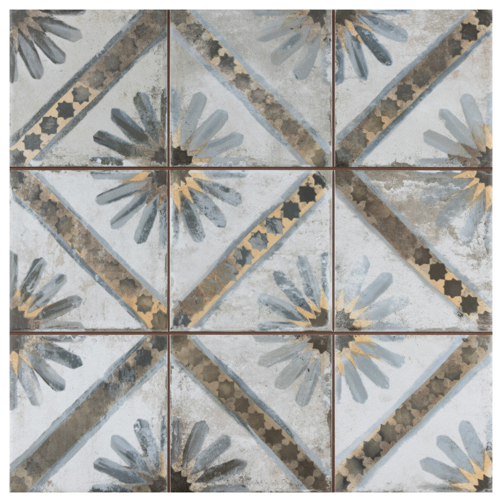 Harmonia Kings Ceramic Floor and Wall Tile, Marrakech Blue, Marrakech Blue