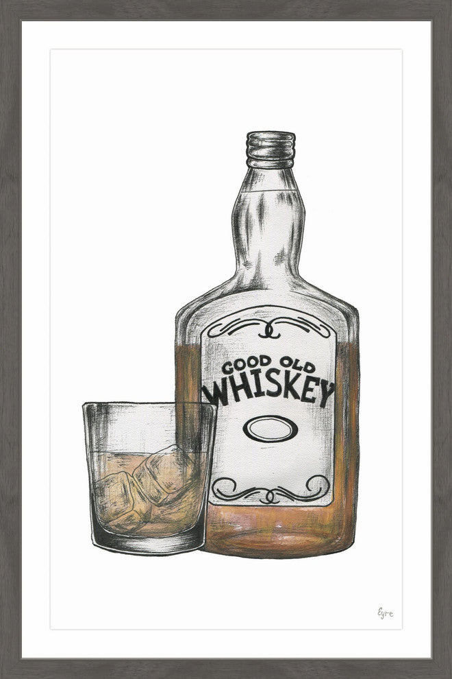 "Good Old Whiskey" Framed Painting Print, 12"x18"