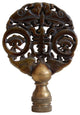 Beautiful Vintage Style Hand Carved Brown Jade Longevity Lamp Finial 3"