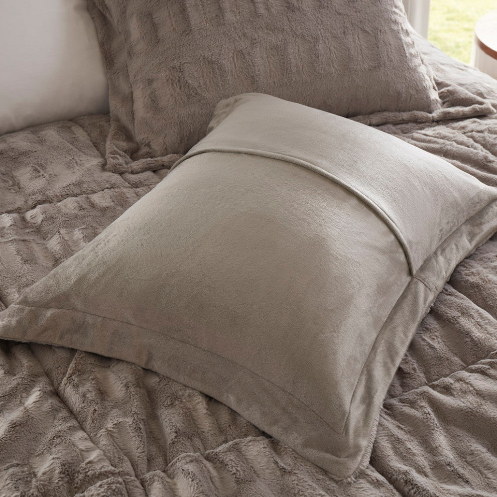 Madison Park Gia Solid Faux Fur Comforter Mini Set
