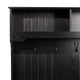 Fraser 40" Double Door Storage Bench, Coat Rack and 2 Upper Storage Cubbies, Black