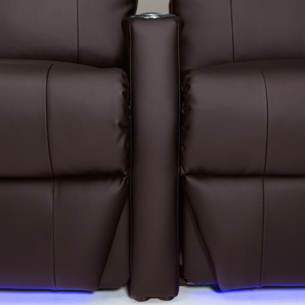 Seatcraft Sienna Home Theater Seating, Brown, Row of 4