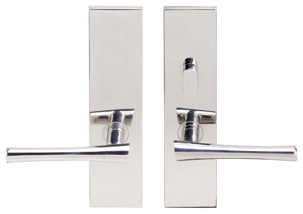 Champagne Lever, Tubular Passage With Privacy Bolt, LH, Polished Stainless Steel
