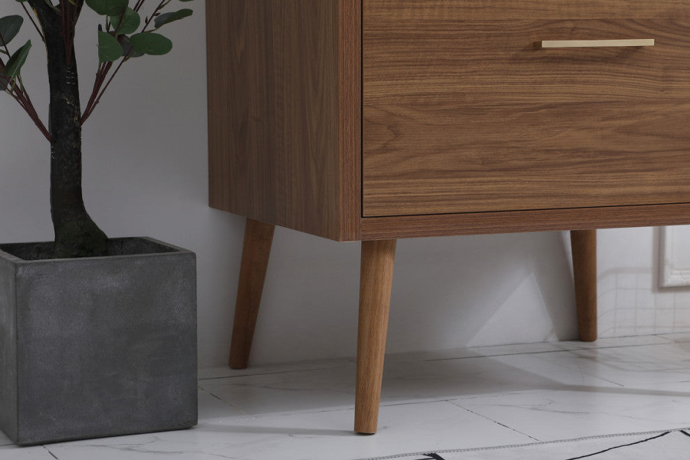 Home Living Walnut Brown 30" Bathroom Vanity