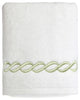 Soft Twist Cadena Hand Towel, White & Light Green, 16"x30"