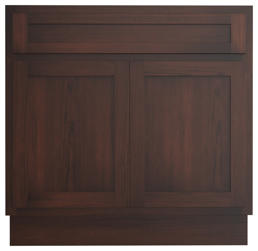 Vanity Art Vanity Base Cabinet, No Top, 30", Brown
