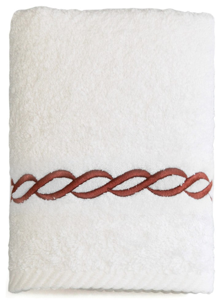 Soft Twist Cadena Wascloth, White & Brown, 13"x13"