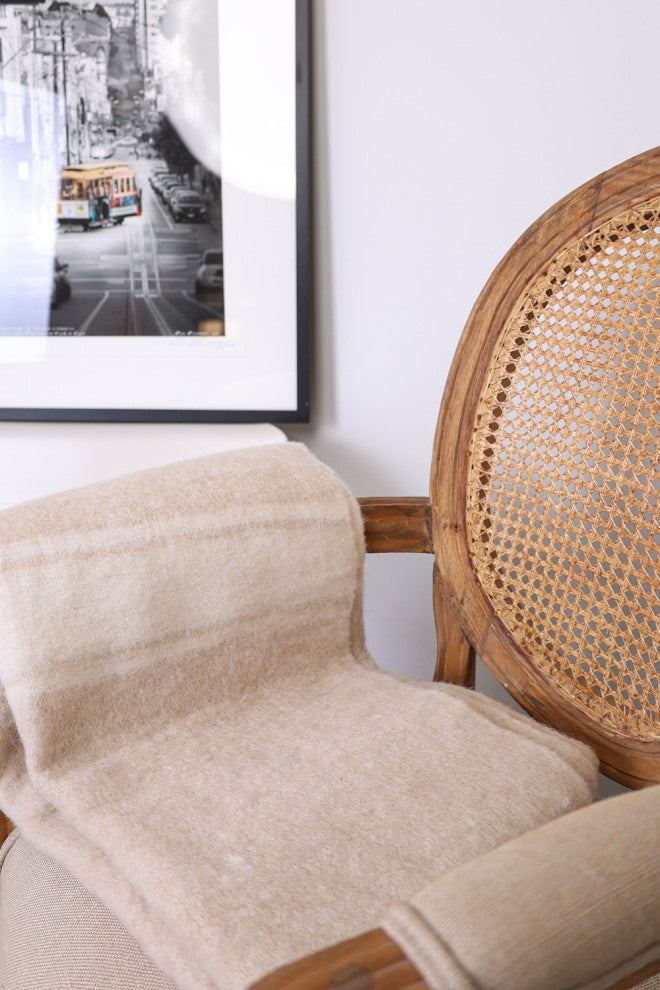 Calu Merino Wool Throw, Natural