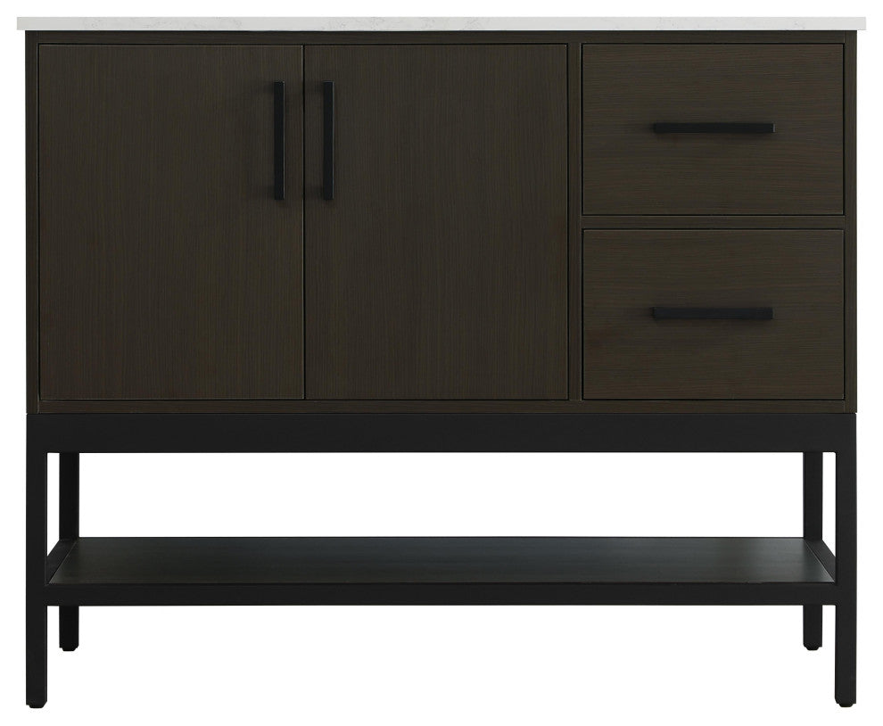 Home Living 42" Single Bathroom Vanity, Mocha Brown