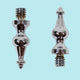 Door Hinges Bright Chrome Med Temple Hinge Finial Pair |