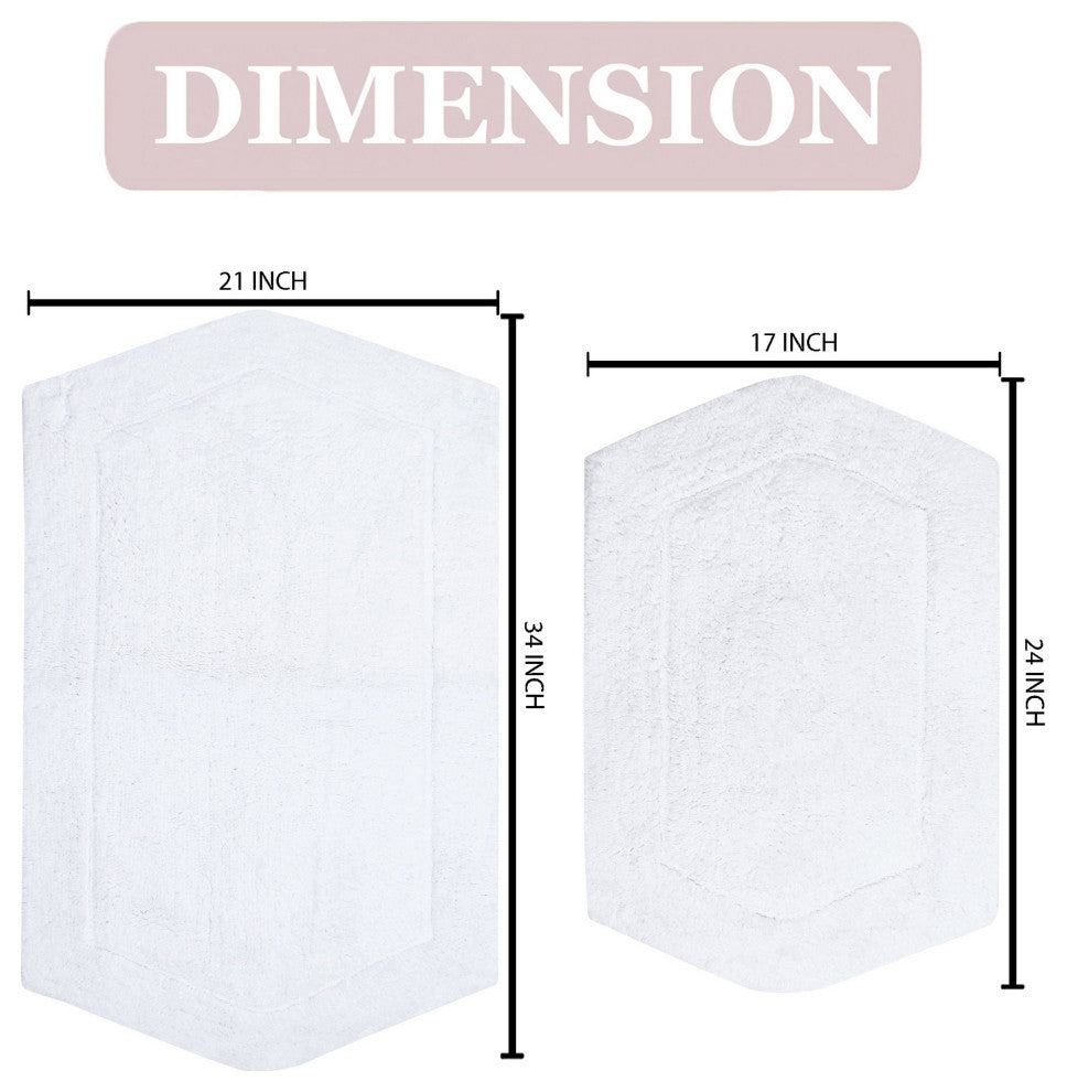 Waterford 2-Piece Bath Rug Set, White