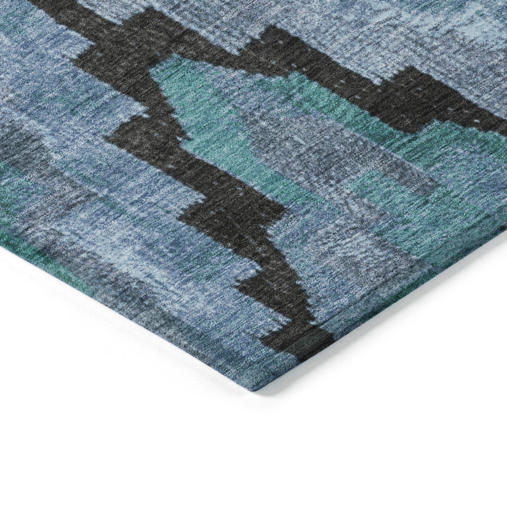Machine Washable Indoor/Outdoor Chantille ACN1894 Teal 9' x 12' Rug