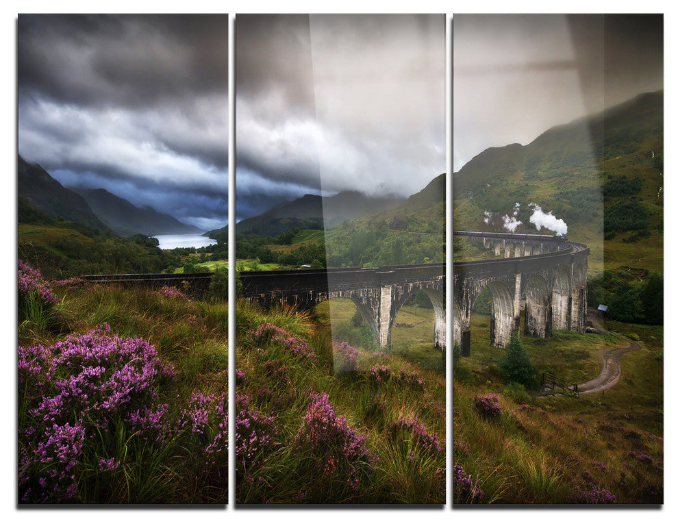 "Glenfinnan Viaduct, Scotland" Photo Metal Wall Art, 3 Panels, 36"x28"