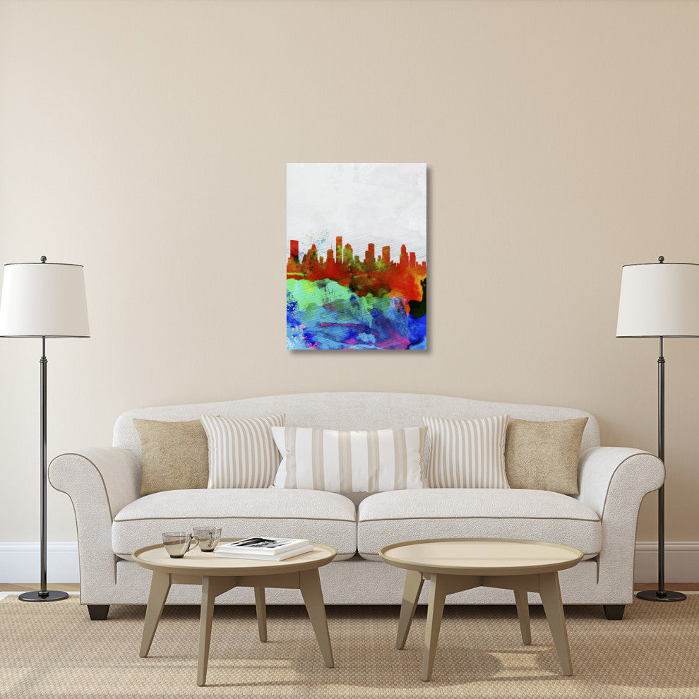 "Houston Watercolor Skyline" Fine Art Print