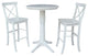 30" Round Pedestal Bar Height Table With 2 X-Back Bar Height Stools