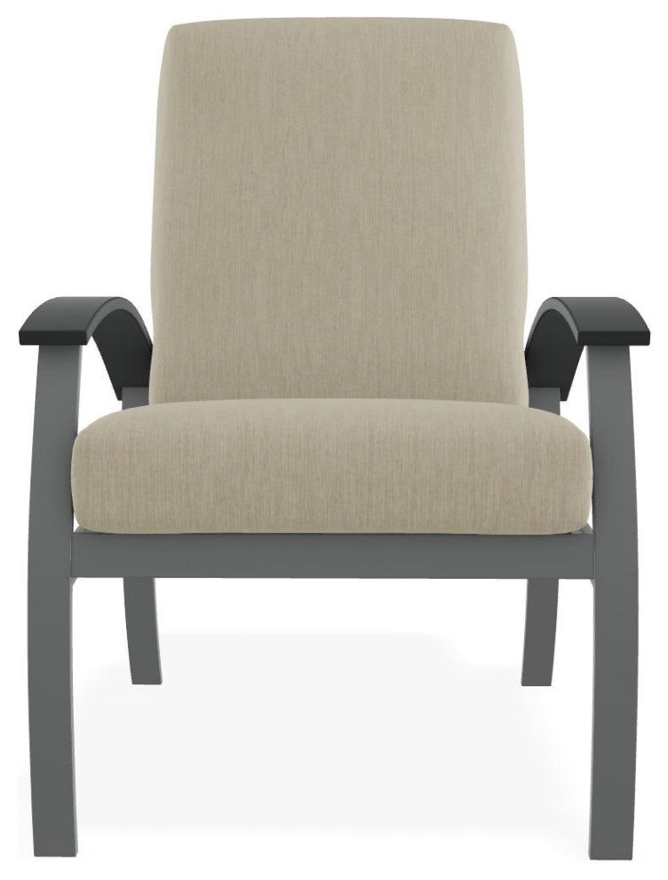 Belle Isle Cushion Deep Seating Outdoor Armchair, Huskie/Graphite