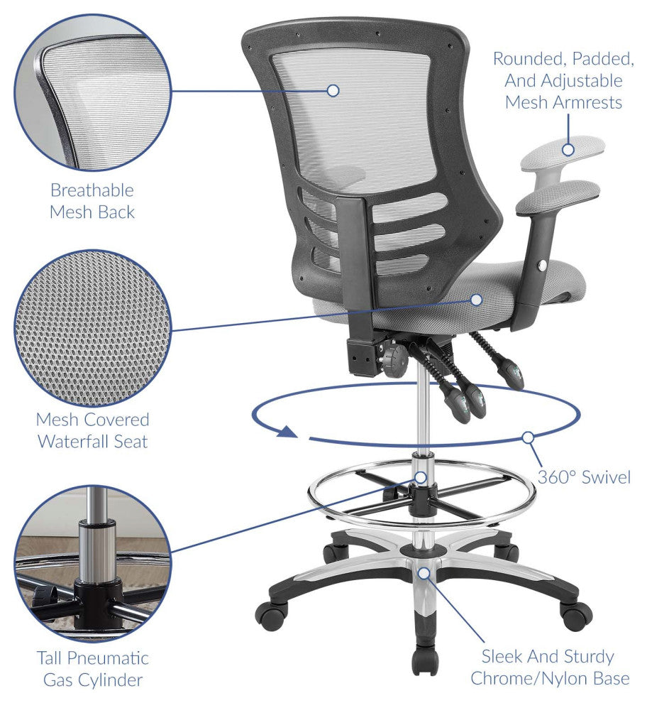 Calibrate Mesh Drafting Chair Gray
