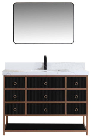 Vanity With Mirror,Sconce,Faucet Included