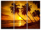 "Beach Sunset in Island Barbados" Metal Wall Art, 3 Panels, 36"x28"