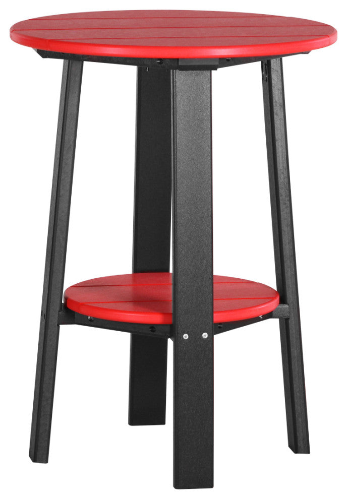Poly Deluxe 28" End Table, Red & Black