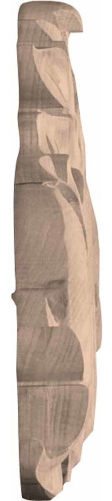 36 1/2"W x 6 1/4"H x 1"D Large Green Leaf Center with Scrolls, Alder